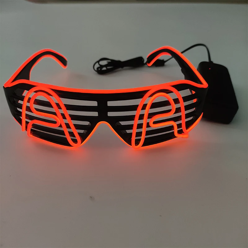 EL Draad Fluorescerende LED Sluiter Bril Persoonlijkheid Light up Brief Bril Mannen Vrouwen Nachtclub Knipperende Bril Brillen Rekwisieten