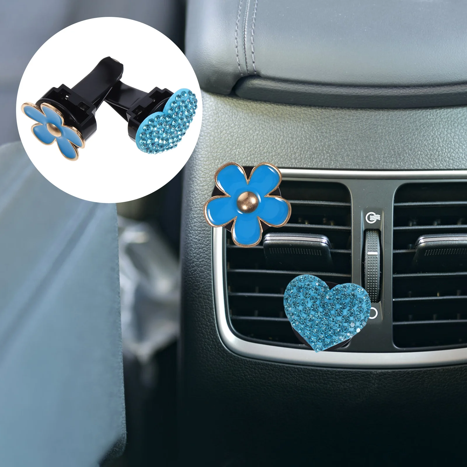 

2 Pcs Air Conditioning Outlet Clip Fittings Car Clips Aroma Ornament Vent Zinc Alloy Decor Cute for Miss