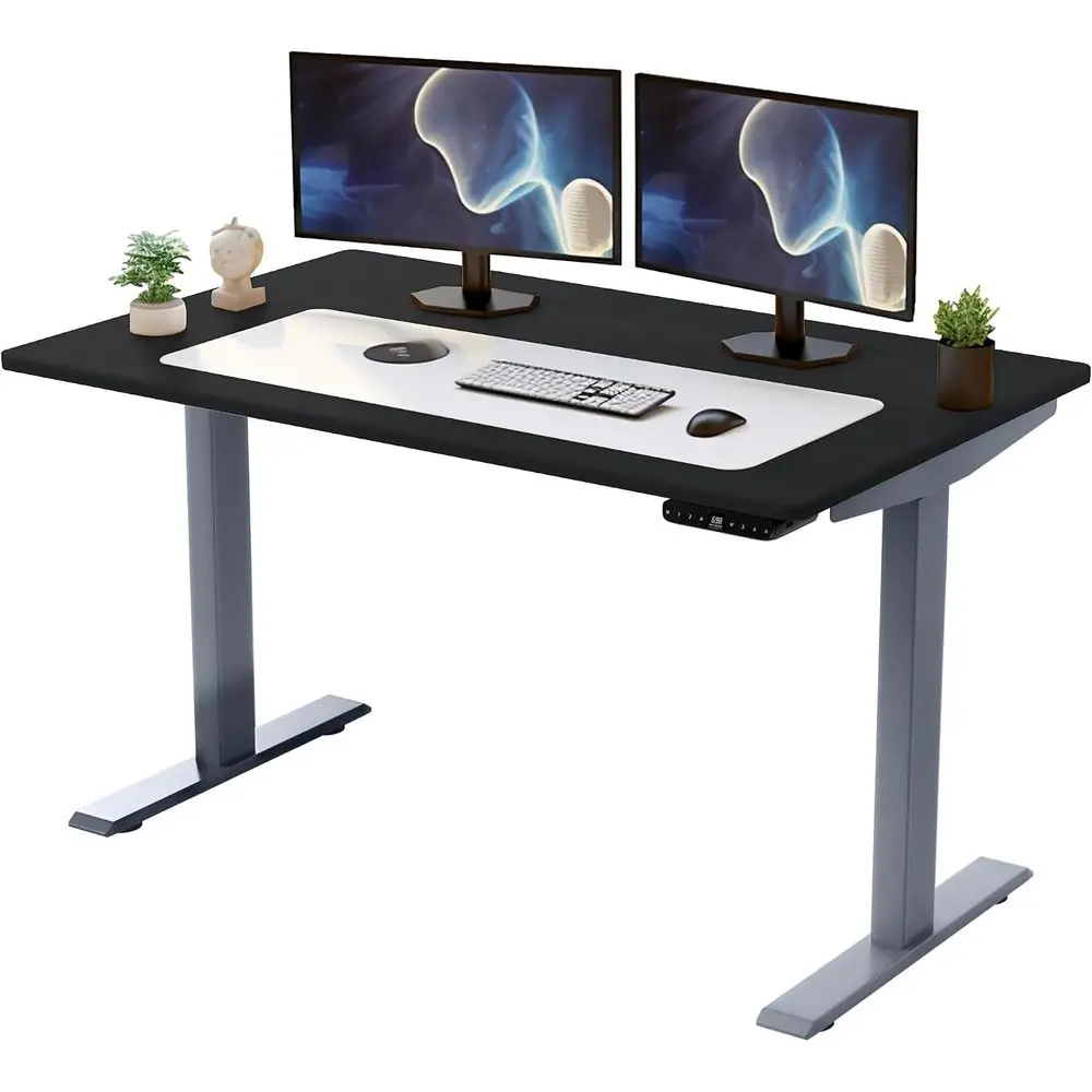 

Dual Motor Electric Standing Desk 60x30 Black Premium Ergonomic Adjustable Height Sit-Stand Desk for Home Office Computer Use