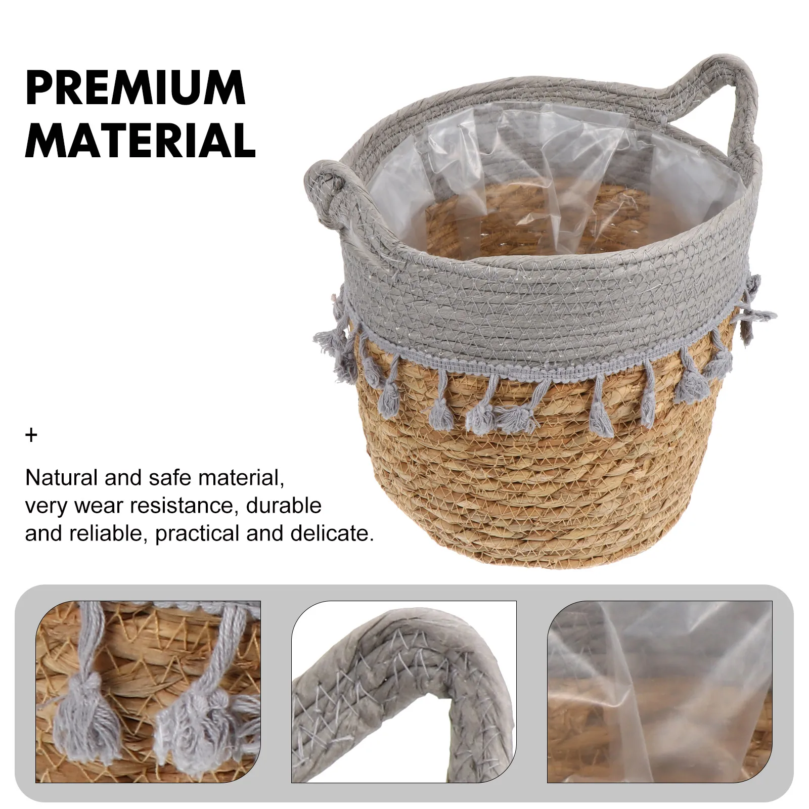 

Handwoven Grass Vine Flower Natural Rustic Storage Basket Multi-Function Vegetable Snacks Organizer Lightweight Portable