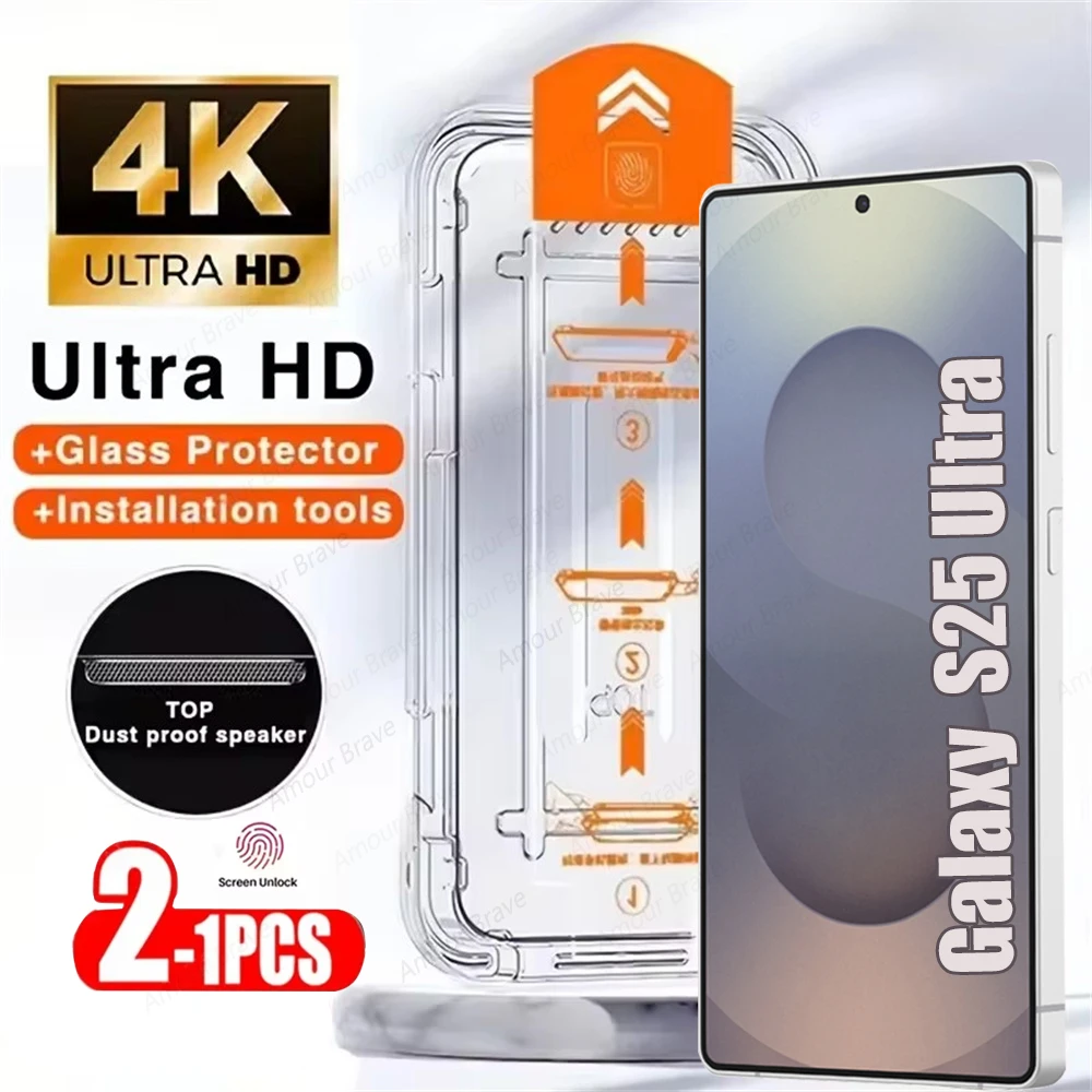 

1-2 шт. 8K пылезащитное стекло для Samsung S25 S24 Ultra HD защитная пленка для экрана с олеофобным покрытием для Samsung S25 S24 Plus