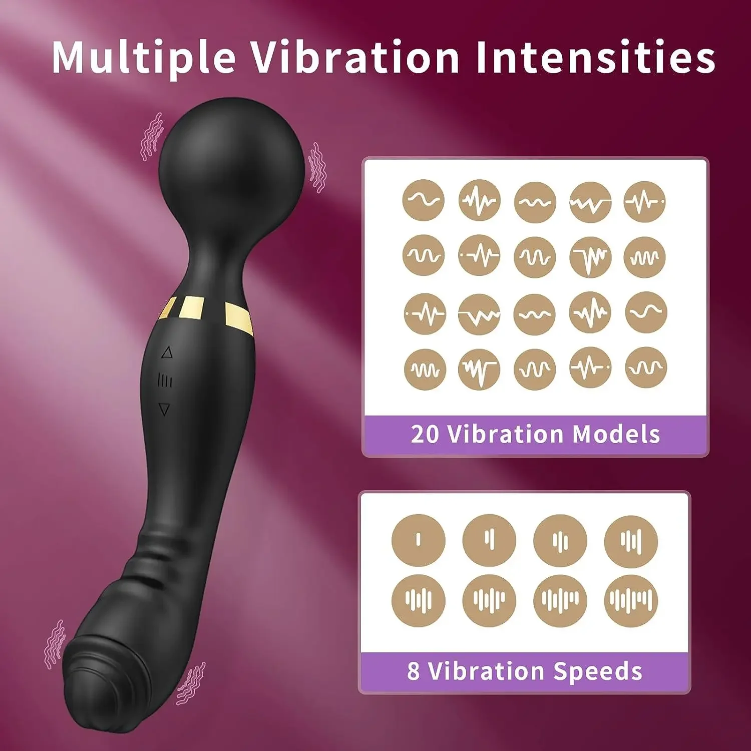 Powerful Double Vibrator Silicone AV Wand G-Spot Massager Dildo Clitoris Nipple Stimulator for Women Sex Toys Couple Adults 18