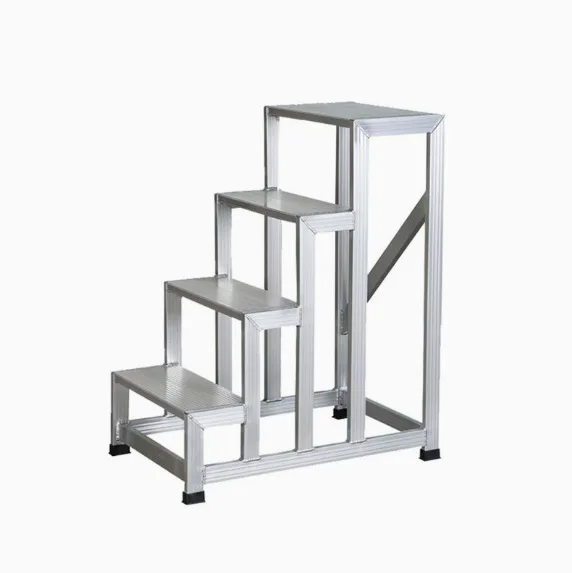 Aluminum Alloy Tread Welding Industrial Tread Ladder Thickened Mobile Climbing Platform Warehousing Supermarket Pickup Ladder