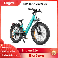 Engwe E26 Electric Bike 26 Inch Fat Tires High-Step or Step-Thru 250W 48V 16Ah 768Wh Dual Suspension All-Terrain SUV E-bike