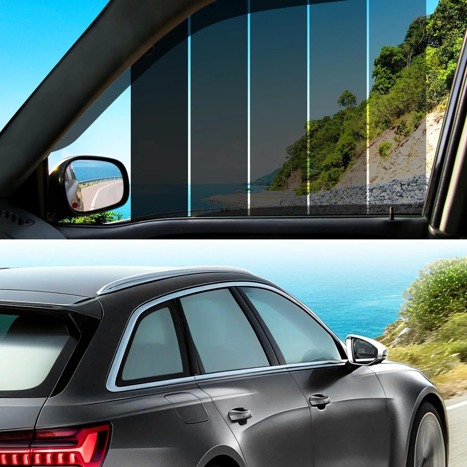 

Window privacy film, 99% blocking UV and 95% infrared, reducing glare Window film Car windshield sunshade roll