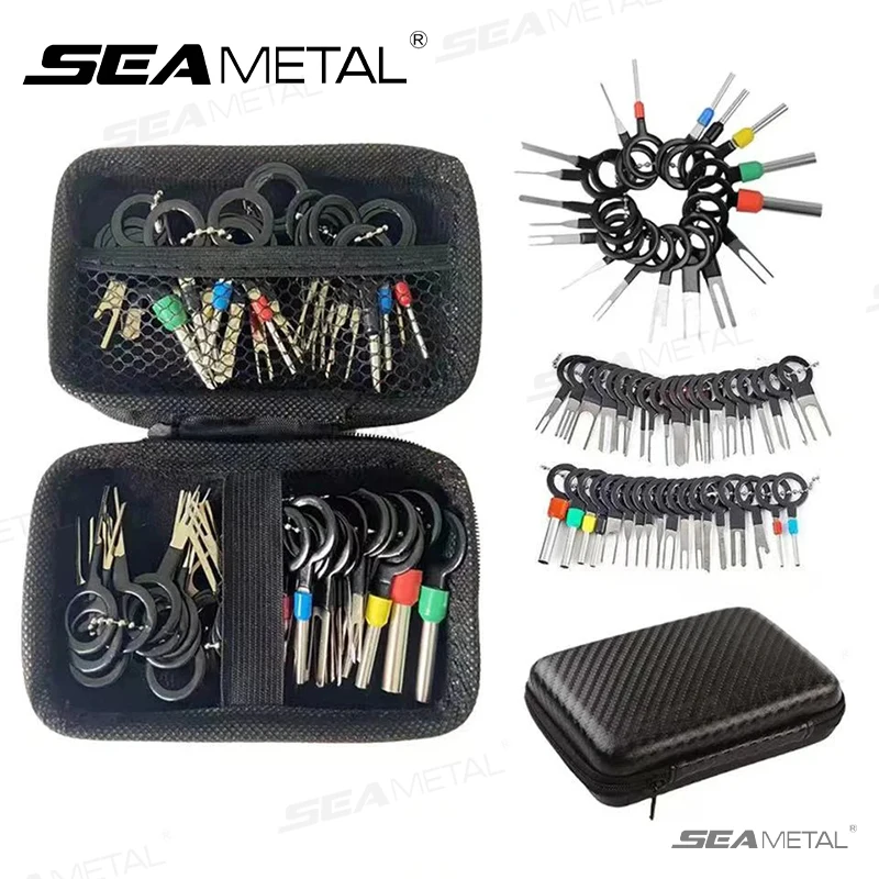 SEAMETAL 41/59pcs Car Terminal Removal Kit Box Wire Plug Connector Extractor Puller Release Pin Extractor Set Repair Hand Tools