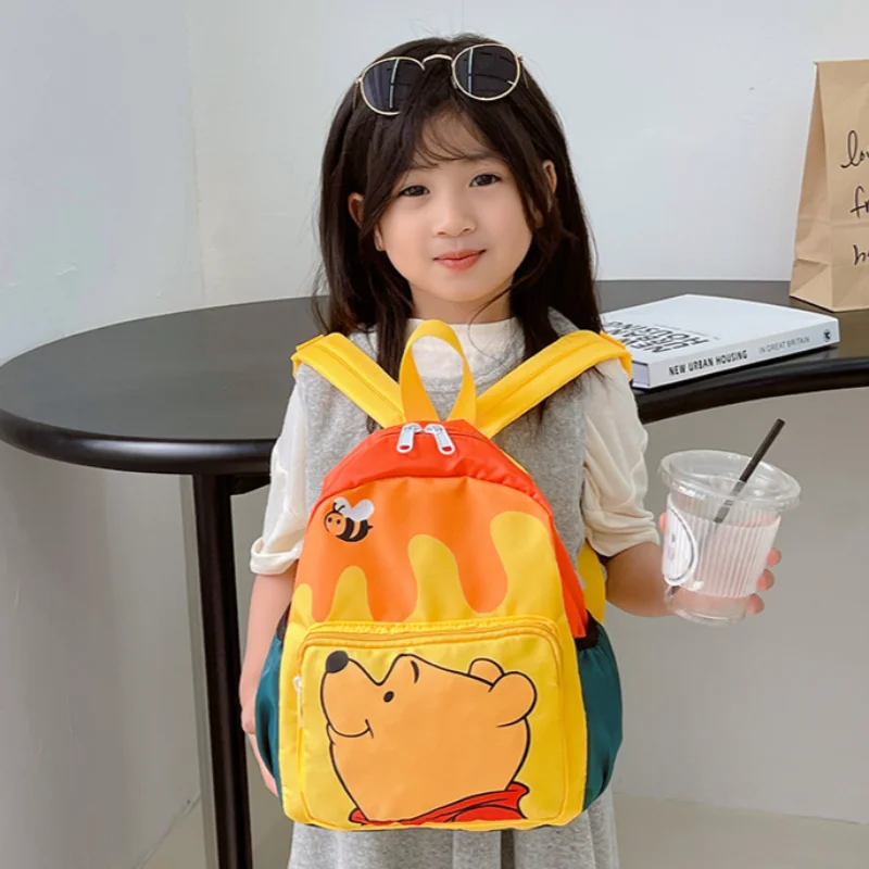 Winnie de Disney the Pooh, bonita mochila escolar para niños con estampado de dibujos animados de Tigger, mochila ligera y sencilla de gran capacidad