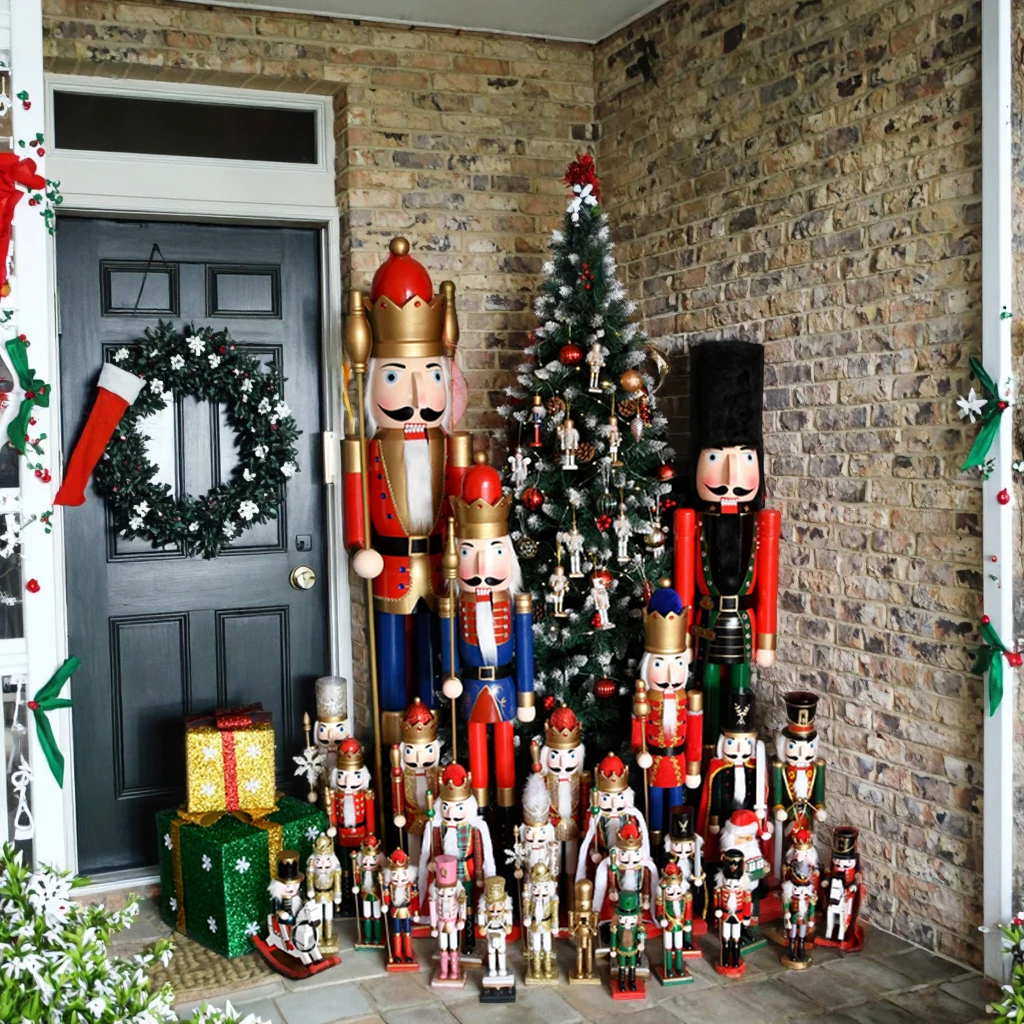 

Wooden Christmas Cascanueces 180cm 6ft Life Size Nutcracker Doll For Outdoor Decoration