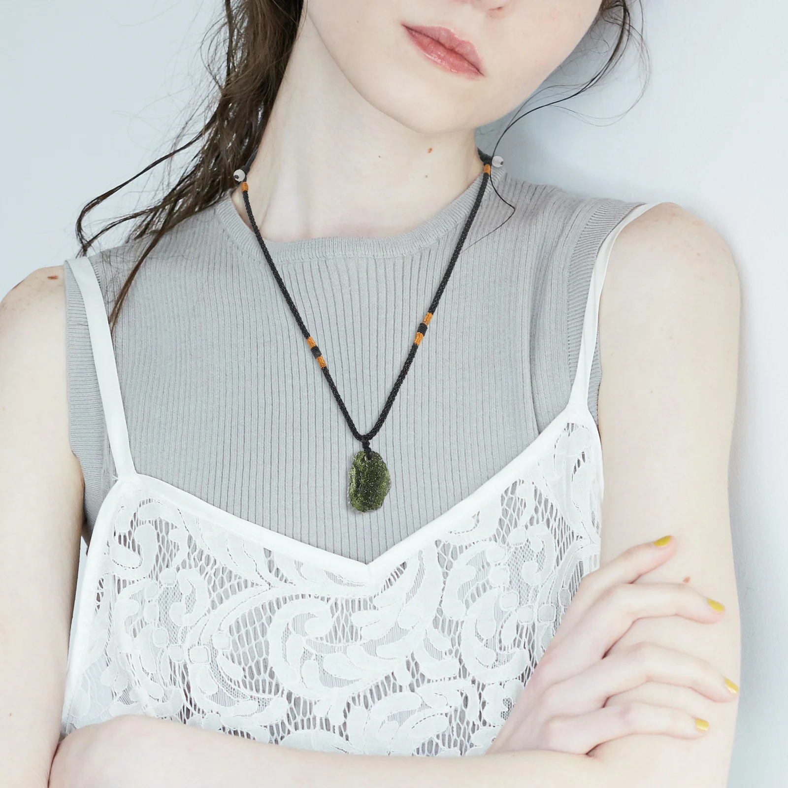 

Meteorite Pendant Dainty Necklace Irregular Charm Fashion Accessory Stylish Simple Fine