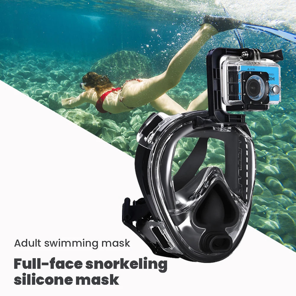 Scuba Diving Mask Snorkeling Full Face Mask Scuba Diving Equipment Aldult Snorkel Swimming Masks Oxygen Cylinder Snorkeling Set