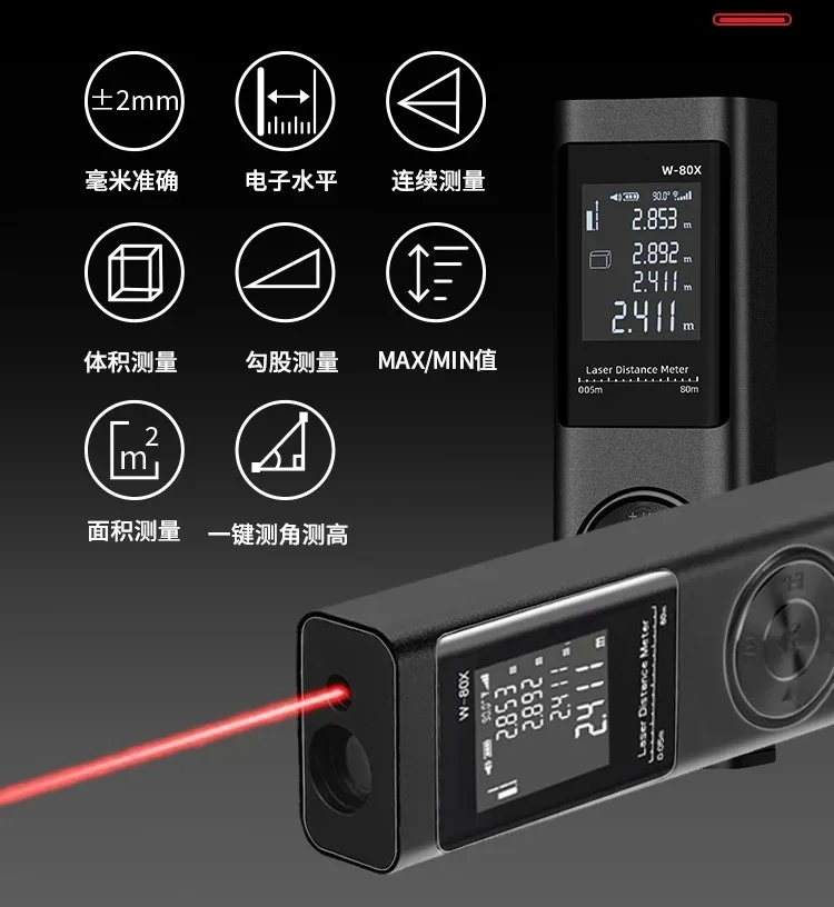 Green Forest  Rangefinder Handheld Infrared Measuring Ruler Electronic Ruler High Precision Room Measuring Instrument