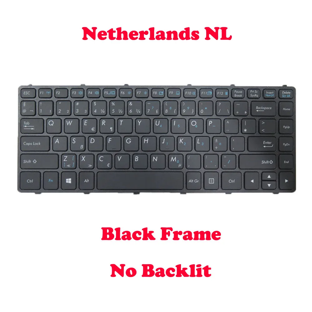 S410 V138418GS1 Keyboard For Getac V138418HS1 V00 DT-RO 531090280049 Netherlands NL Without Backlit Black No Frame New