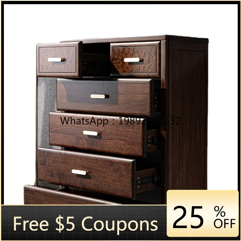 

ZZSolid Wood Chest of Drawers New Chinese Style Locker Cabinet Bedroom Chest of Drawer