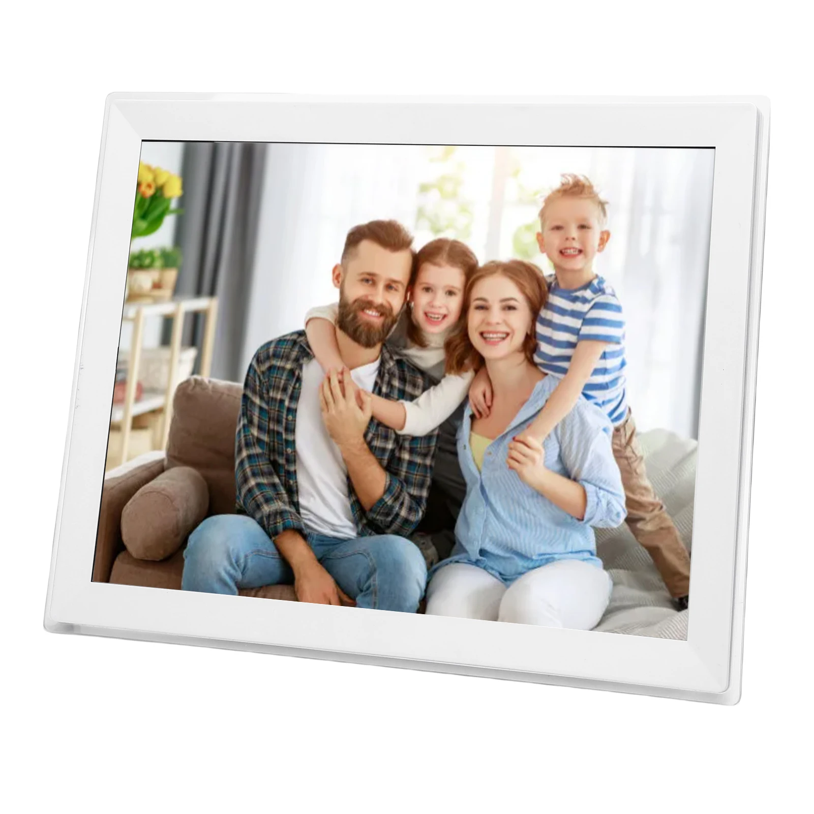 Premium Digital Picture Frame 15 Inch HD Touch Screen 32GB Auto Rotate Wall Mountable WiFi Photo Frame with APP for Photo Video