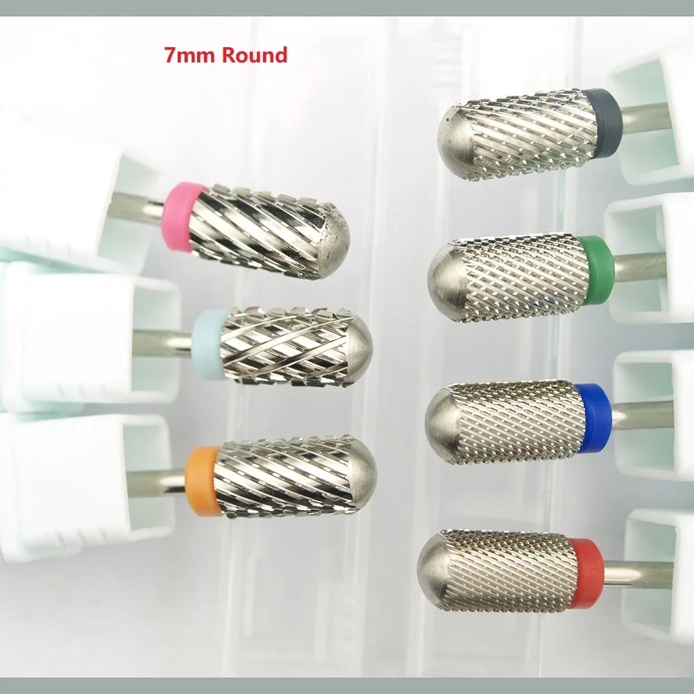 فضة جديدة! جودة 6.6 مللي متر كبير مستدير العلوي برميل الأصلي التنغستن الصلب كربيد مانيكير مسمار مثقاب ملف الملحقات #2