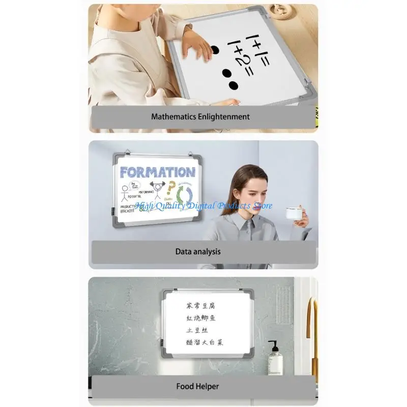 U2JE 30x40cm Classroom Whiteboard Double Sided Wall Panel Aluminum Edging