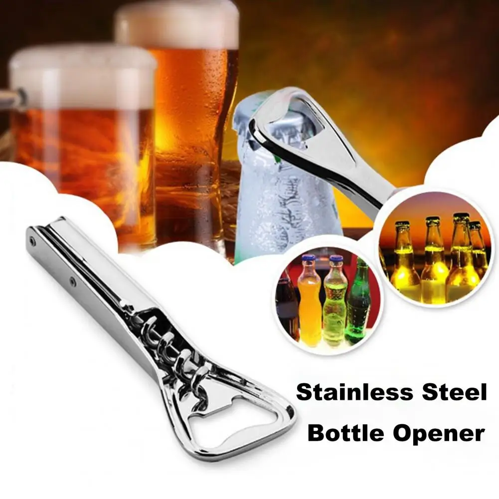 Beer Bottle Opener Manual Lid Gripper Stainless Steel Wine Bottle Opener Bottle Cap Lifter Jar Opener for Seniors with Arthritis