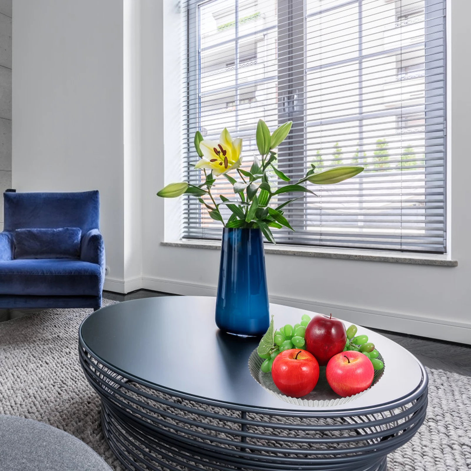 

Wrought Iron Storage Tray Fruit Iced Serving with Lid Coffee Table Desktop Food Trays Decorative