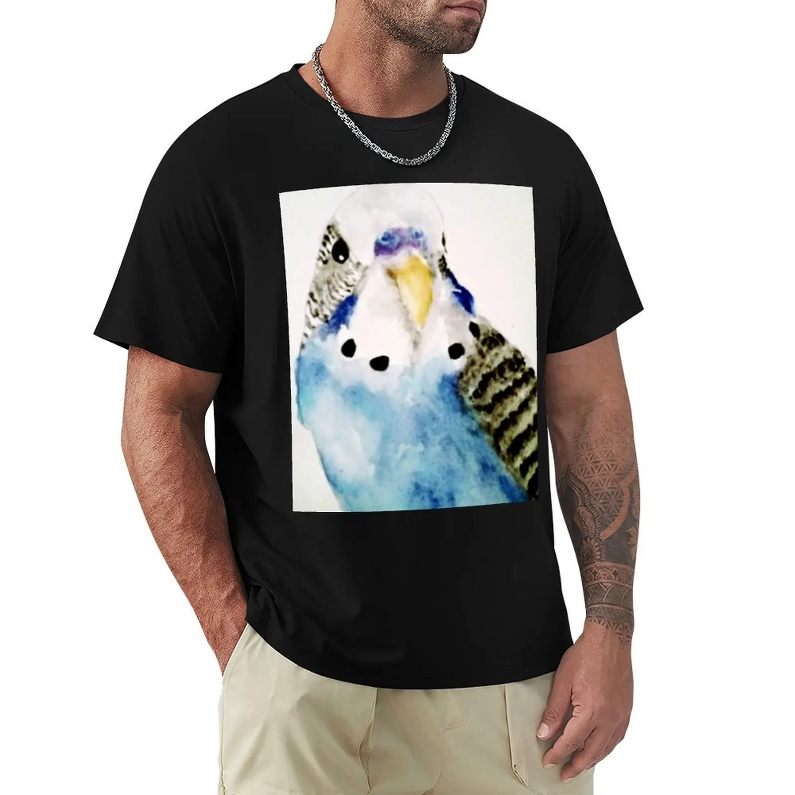 Little Budgie Parakeet Blue Bird T-Shirt Lightweight Cooling Short Sleeve Tee