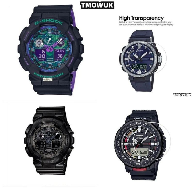 

For Casio GA100 6100 TR770 Pro-Trek EFR 303 GA-2200 GA-2100 GST-W300 HD Clear Tempered Glass 9H Anti-Shatter Screen Protector Fi