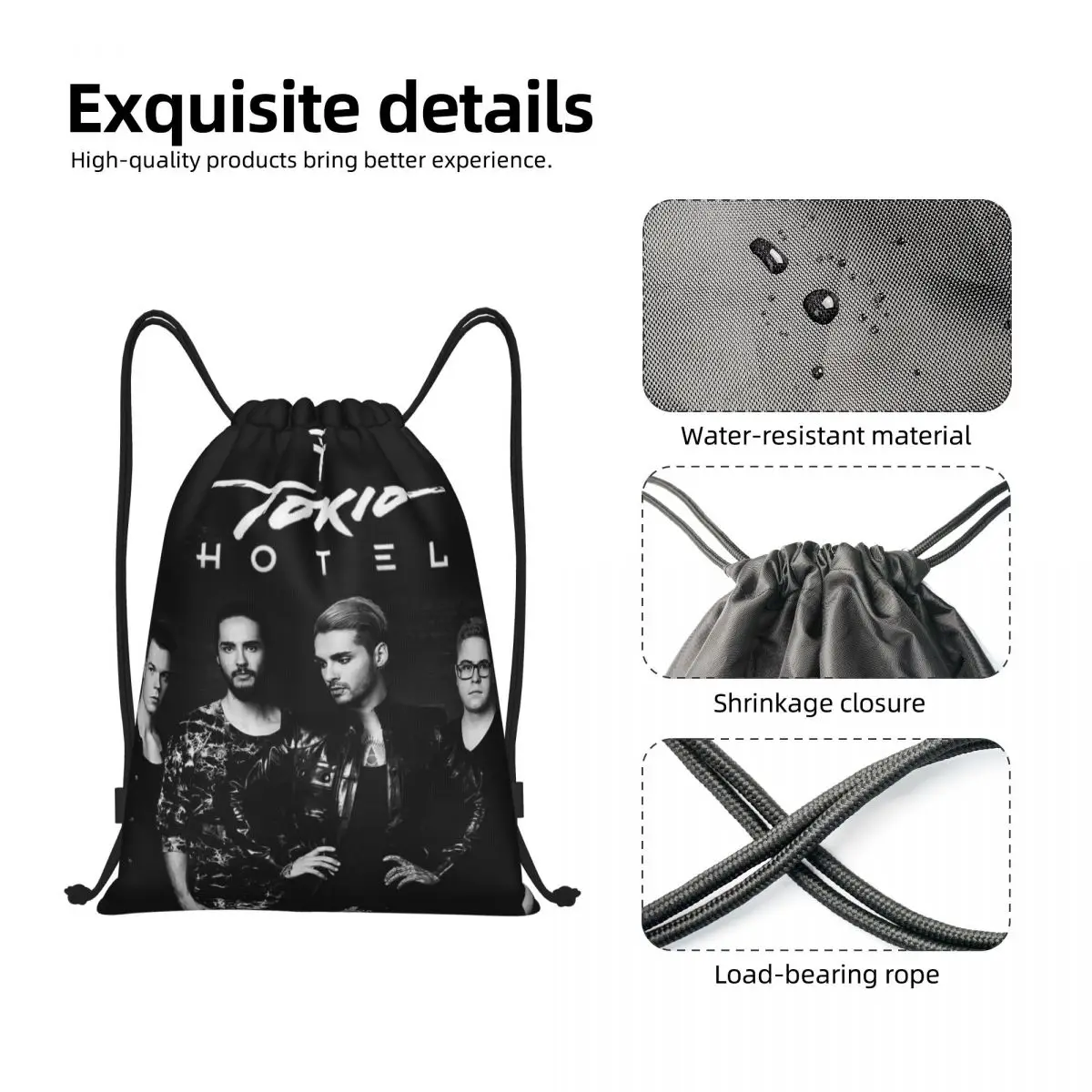 Tokio-bolsos con cordón personalizados para hombre y mujer, mochilas de Yoga para compras, banda Pop Rock, deportes, gimnasio