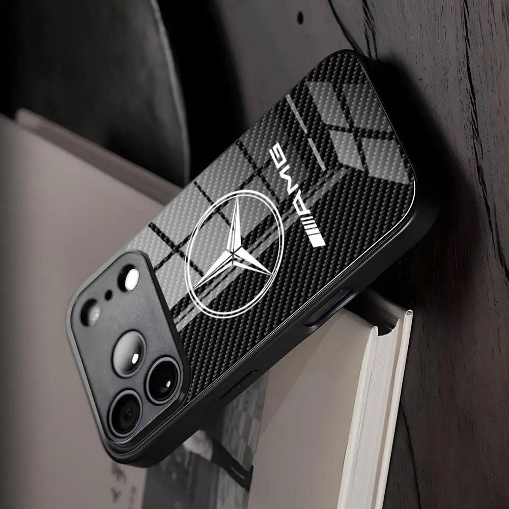 Etui na telefon M-MercedeS- z szkła, pasujące do 58-68, do IPhone17 Air 16 15 17 14 Pro Max 13 12 11 X XS XR Plus, do Samsung S 26 24 — zdjęcie produktu 5