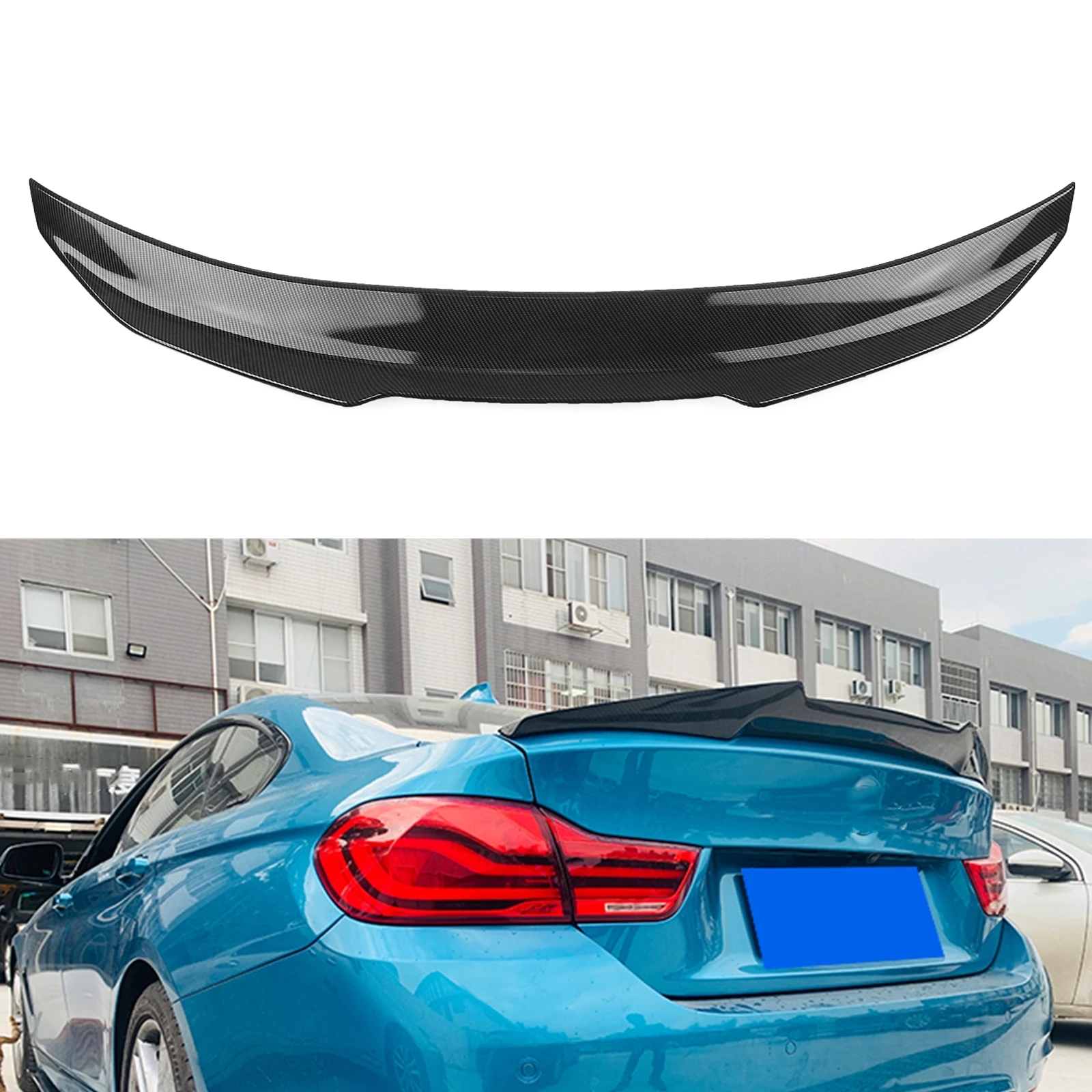 Car Rear Trunk Spoiler Wing Splitter Decklid Lid Flap Upper Lip For BMW F36 4 Series Gran Coupe 4 Door 2014-2019 PSM Style