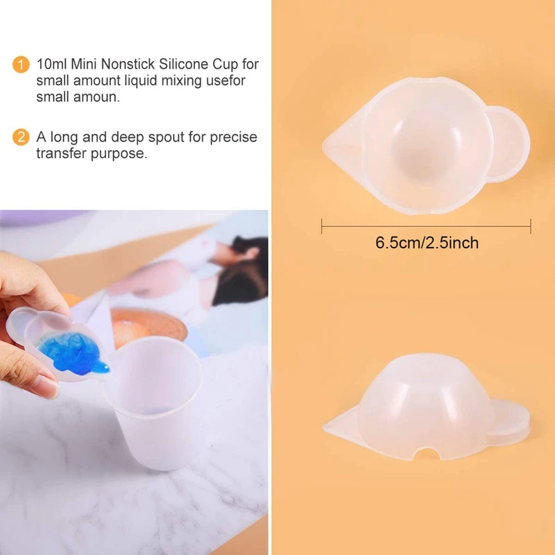 Silicone Tool Set , 3PCS 100Ml Epoxy Resin Mixing Cups With Silicone Mat,3PCS Silicone Stir Stick, 3Pcs Epoxy Resin Cups