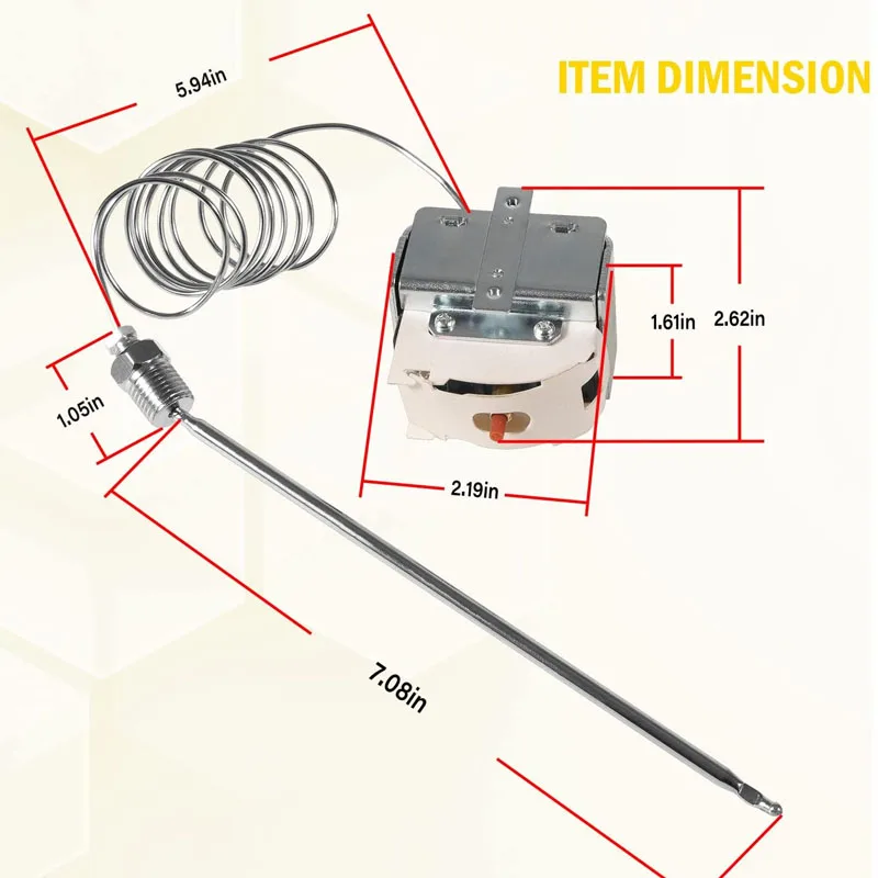 Imagem -06 - High Limit Switch para Equipamentos de Fritura Pitco Uso para Fritadeiras Elétricas ou a Gás Elevação Hi-limit 450 ° c Fixo Pp10084