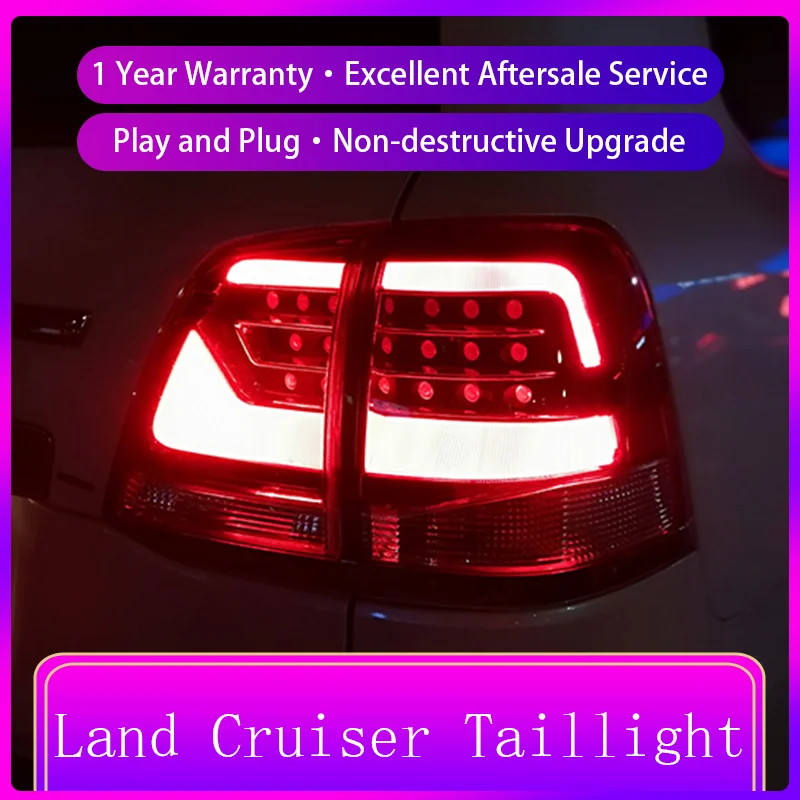 Car Lamps For Toyota Land Cruiser 2008-2015 FJ200 LC200 Tail Lights LED Turn Signal DRL Taillight Refit Auto Tool Accessories