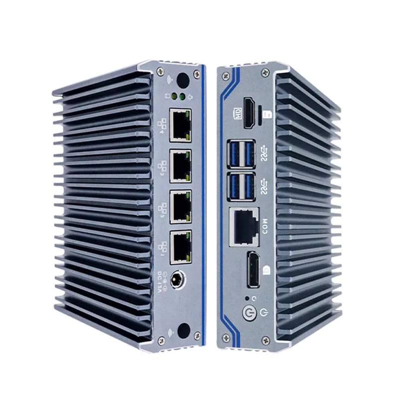 Partaker C5 Fanless Mini PC pfSense ไฟร์วอลล์อุปกรณ์ Quad Core J4125 VPN 4 x i210 i211-AT LAN เครือข่าย Router Firewall Mini PC