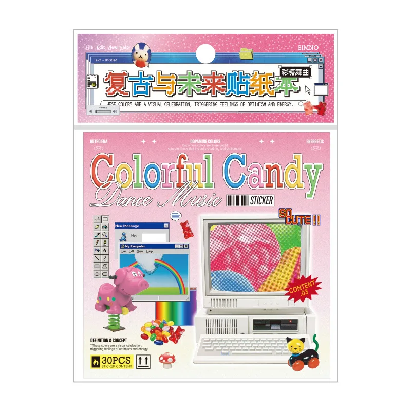 10sets/1lot kawaii Stationery Sticker Retro and Future junk journal Decorative Scrapbooking DIY Craft Sticker