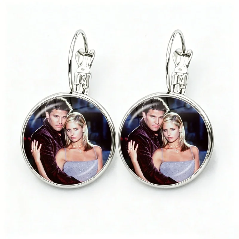 Glass Horror TV Series Buffy The Vampire Slayer Women Dangle Earrings Fashion Drop Earrings Glass Cabochon Lady Earrings Jewelry