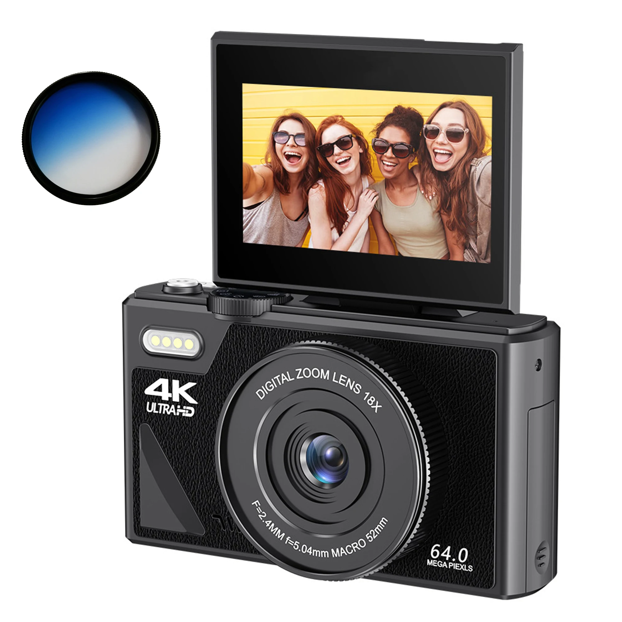 64MP Digital Camera for Photography 4K Video Vlogging Camcorder
