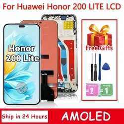6.7:AMOLED 90hz For Honor 200 Lite LCD Display Touch Screen Assembly Replacement for Honor 200 Lite Screen with Frame