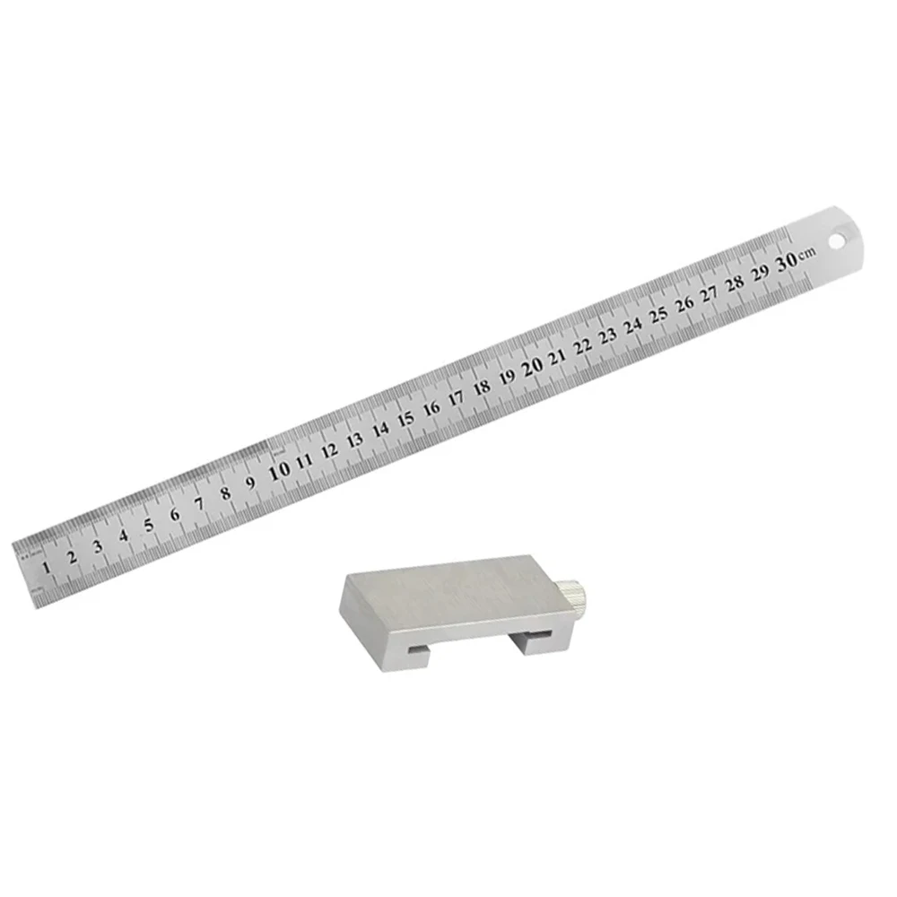 KATWAY Carpentry Steel Square Ruler Metal Woodworking Tools Measuring Marking Gauge with Positioning Limit Block HH-AA91