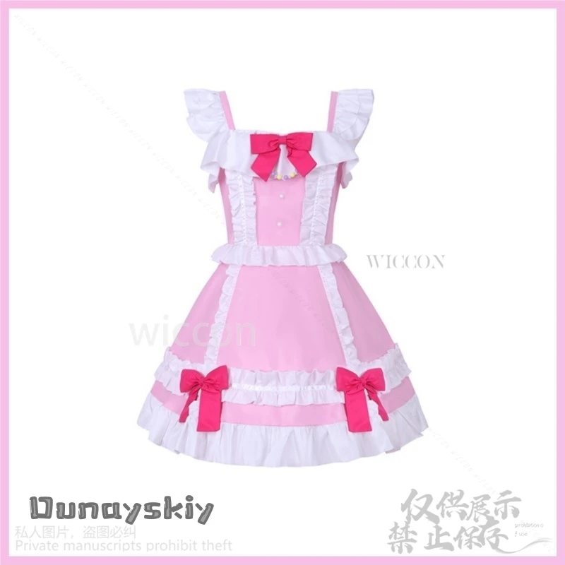 Anime Aikatsu Star4 Hoshimiya Ichigo Cosplay Costume Wig Pink Blue Princess Dress Lolita Woman Lovely Carnival Christmas Suit