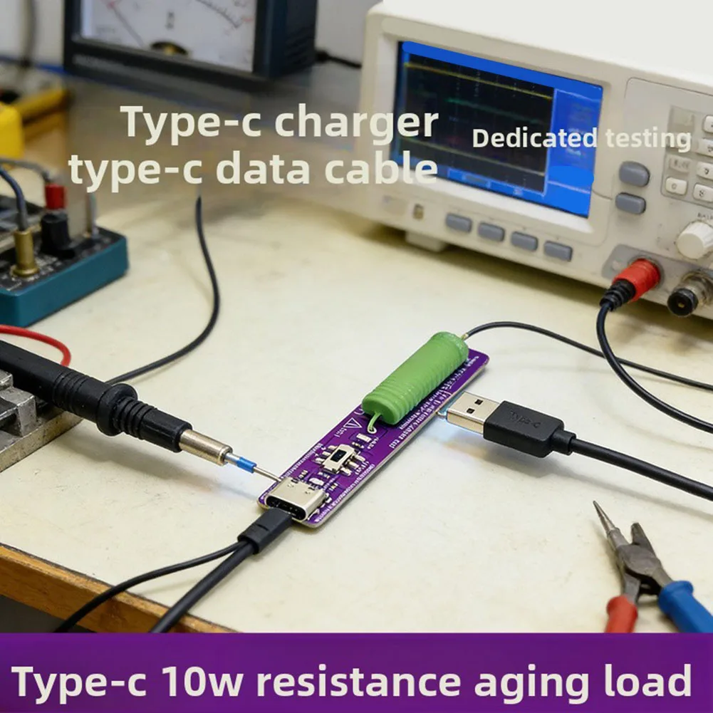 1pc Type-C PD Power Supply Aging Discharge Resistance Load Line Resistance Tester Type-C PD Resistive Load Tester