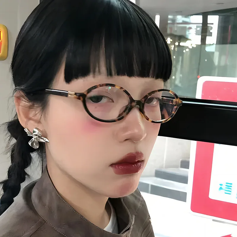 Oval Vintage Sonnenbrille NEUE Frauen Luxus Marke Designer Kleine Oval Anti Blaues Licht Gläser Mode Retro Männer Leopard Eyegalsses