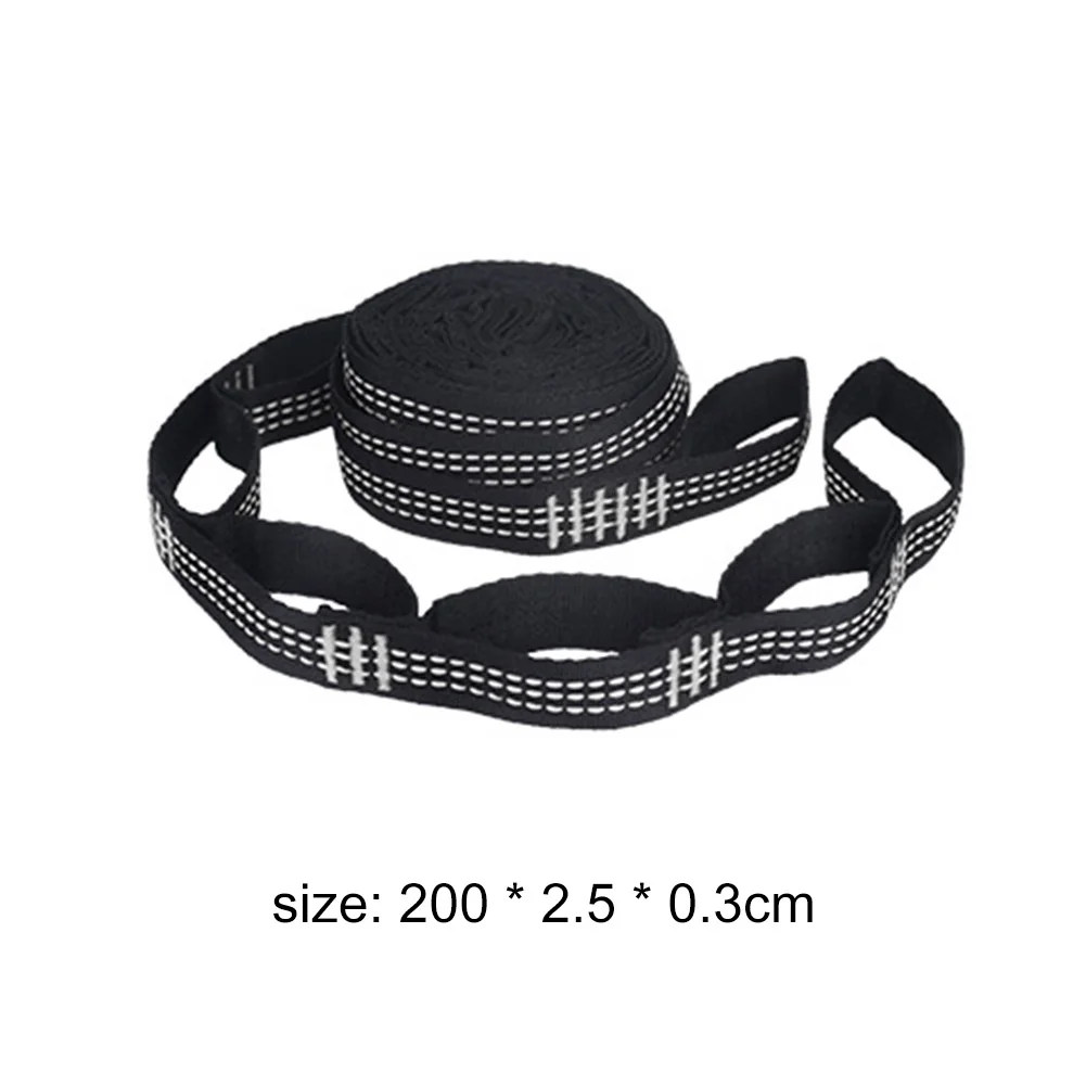 2Pcs Hammock Straps Special Reinforced Polyester Straps 5 Ring High Load-Bearing Barbed Black Outdoor Camping Hammock Straps