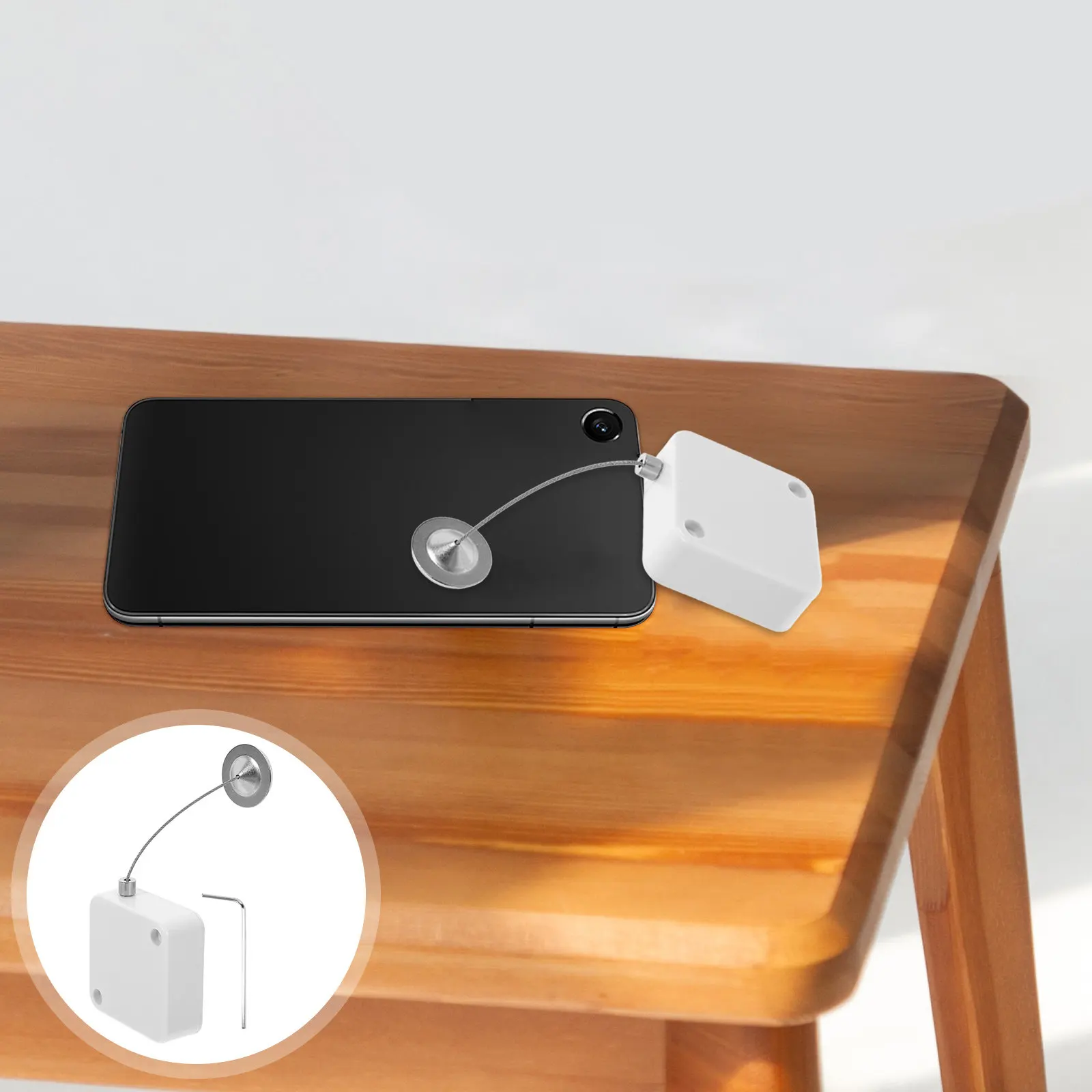 

Комплект из 1 шт. телескопического держателя для кабеля из нержавеющей стали с защитой от кражи, безопасная конструкция для защиты и мобильности устройств