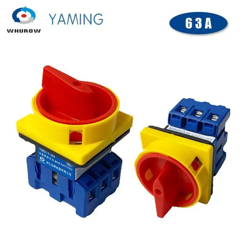 63 أمبير 690 فولت المعزل التبديل 3P الرئيسية بمحركات الروتاري قفل على الخروج مفاتيح الطاقة YMD11-63A استبدال LW30 #1
