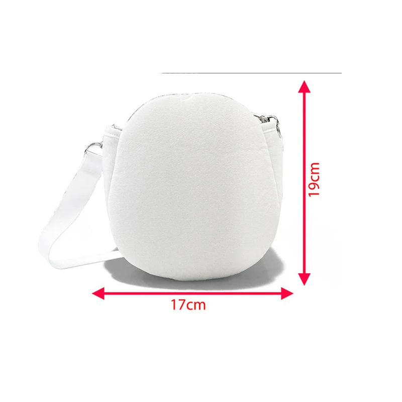 5pcs Crossbody Bags Sublimation DIY White Blank Sponge Circle Shaped Shoulder Bag