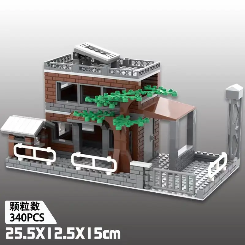 مجموعة مكعبات بناء مصغرة للمنازل الحضرية، لعبة تجميع إبداعية لتزيين مشهد الشارع، متوافقة مع قطع البناء للبالغين والأطفال