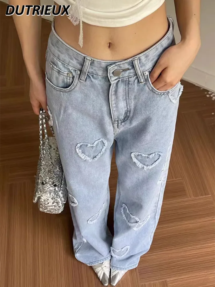 Spring Autumn Women\'s Trousers 2024 New Loose Casual High Waist Denim Jeans Female All-Matching Straight Trousers for Lady