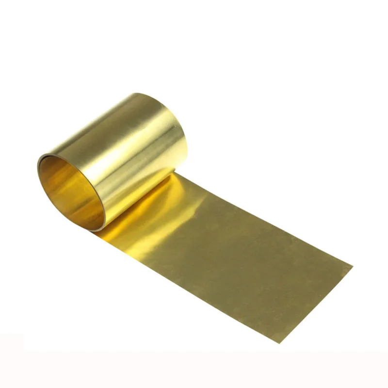 1Meter Length Brass Foil Plate 10/20/30/40/50/60mm Width 0.1mm 0.2mm 0.3mm 0.4mm 0.5mm Thickness Copper Belt Metal Sheets