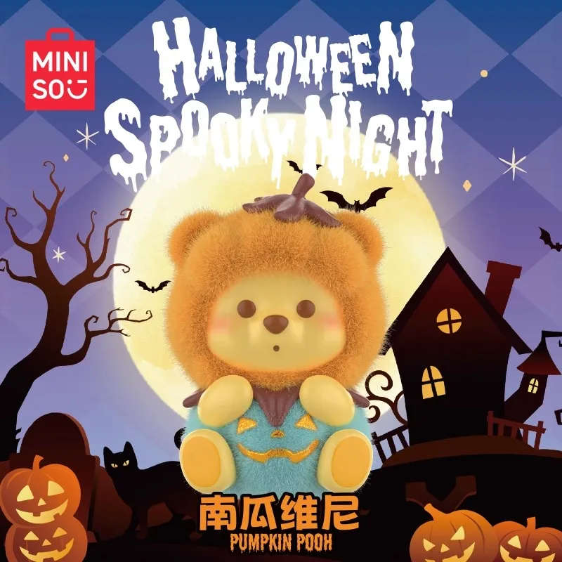 جديد 2025 Miniso Pooh Piglet Roo Halloween Fantasy Night Serie صندوق أعمى Kawaii لطيف دمية صندوق غامض جمع ألعاب عيد الميلاد الهدايا