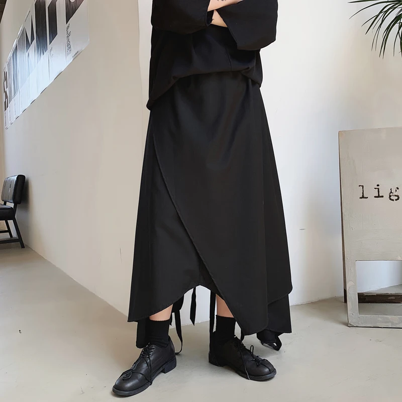 

Men's Wide Leg Pants Spring And Autumn New Dark Personality Irregular Stage Wind Casual Loose Large Size Pants