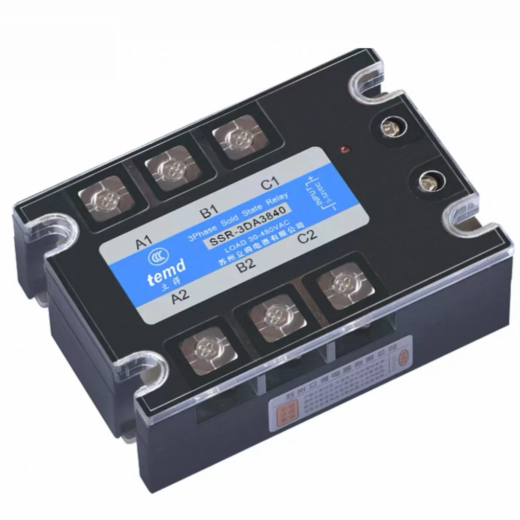 DC-AC 3-Phase Solid State Relay 3-SSR 10A-200A KSSR 3~32VDC-24~480VAC Control 40AA 40DA KSSR Epoxied Protection