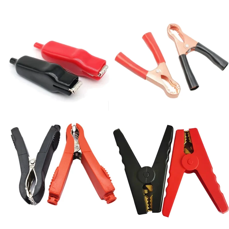 5 Pcs Alligator clips red black  insulated all inclusive Electrical Test Clamp For  Battery Jumper Car Test Probe Instrument